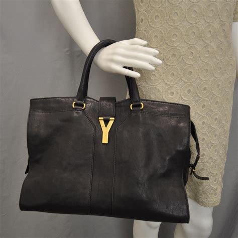 authentic ysl large cabas chyc bag|SAINT LAURENT Leather Large Cabas Chyc Black.